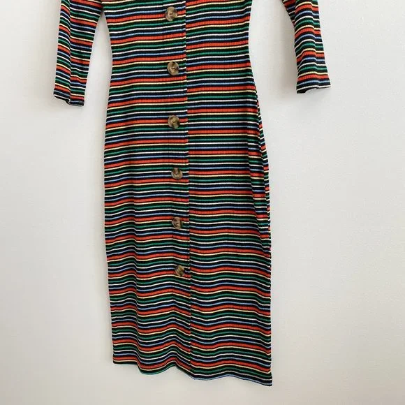 Ultra Flirt Womens Bodycon Dress Franklin Stripe, Knee Length, XS - Picture 4 of 12